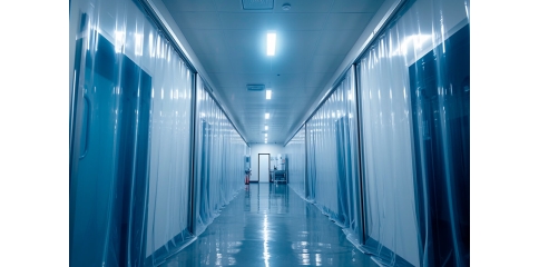 Inside a warehouse containing multiple cold storage units